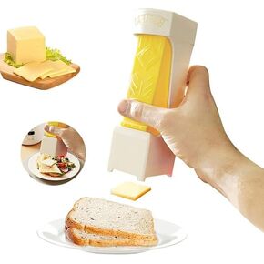 Butter Cutter Slicer Cheese Slicer Cheese Dispenser Divider Stick Butter Cutter with Stainless Steel One Click Blade Yellow Storage Kitchen Tools Butter Kitchen Accessories Blade Container Yellow