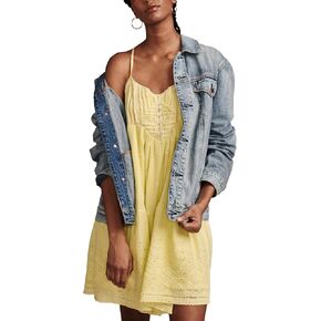 Lucky Brand Women's Pintuck Bodice Tiered Mini
