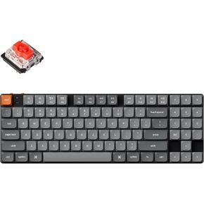 Keychron K13 Max Low-Profile Wireless Mechanical Keyboard, QMK/VIA TKL Keyboard with Number Pad, Bluetooth/2.4 GHz/Wired White Backlight Compatible with Mac Windows Linux