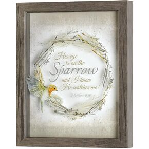 Dicksons His Eye On Sparrow Wreath 9 x 11 MDF Decorative Wall Plaque