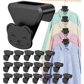 18Pcs Clothes Hanger Connector Hooks, Space Saving Closet Organizers and Storage Shelves Hanger Extender for Heavy Duty Cascading Connection Hook, Fits All Types of Hangers