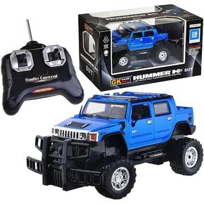 سيارة تحكم عن بعد 2.4 جيجا هرتز متوافقة مع طراز هامر H2 SUV عالية السرعة 1/24 RC ألعاب سيارات للأولاد والبنات هواية سباق السيارات مع المصباح الأمامي هدايا عيد الميلاد للأطفال (أزرق)