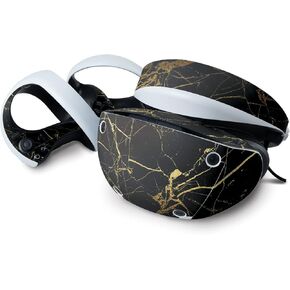 MightySkins Skin Compatible with Sony Playstation VR2 - Black Gold Marble | Protective, Durable, and Unique Vinyl Decal wrap Cover | Easy to Apply & Change Styles | Made in The USA