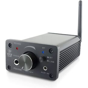 Pyle PDA35BT 100 Watt Mini Bluetooth Power Digital Class D Amplifier & Headphone Amplifier with Two Aux Inputs - 2 Channel Stereo Output - Portable Compact