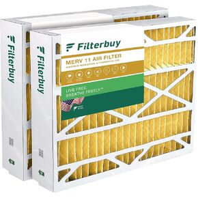 Filterbuy 21x23.5x5 Air Filter MERV 11 Allergen Defense (2-Pack), Pleated HVAC AC Furnace Air Filters Replacement for Trane Perfect Fit (Actual Size: 20.00 x 23.09 x 4.97 Inches)