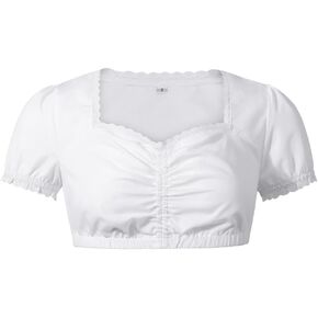 Women's Bavarian Oktoberfest Costume Traditional Dirndl Blouse Classic Short Sleeve V Neck Tops