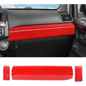 Compatible with Toyota 4Runner 2010-2022, 3PCS Center Console Co-Pilot Passenger Panel Trim Cover (Red)