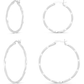Amazon Essentials Plated Twisted Hoop Earring set