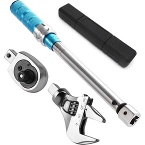 COTOUXKER Open End Adjustable Torque Wrench, 5 to 60 Nm Open End Torque Wrench Set with 30mm Open End and 3/8 Drive Ratchet Changeable Head for Hvac Mini Split