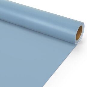 JarThenaAMCS Dusty Blue Wrapping Paper - Mini Roll - 17 In x 32.8 Ft Solid Blue Gift Wrap Paper Decorative DIY Art Craft Paper for Wedding Birthday Baby Shower Party Supplies