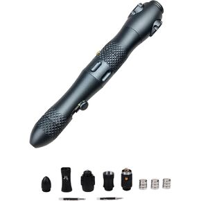 Fidget Pen with Multitool, LED Light, and Magnetic Spinner - Versatile Gadget for Anxiety Relief (Black)
