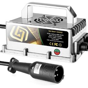 48Volt 15Amp Aluminum Casting Wide Voltage Golf Cart Battery Charger Matching 3-pin Round Plug Charges The Battery of ClubCar DS/Precedent Golf Carts