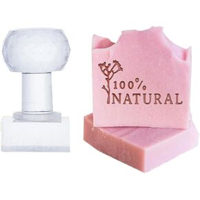 PH PandaHall Arrow Soap Stamp Rectangle Soap Embossing Stamp Clear Acrylic Stamp with Handle Soap Chapter Imprint Stamp for Handmade Soap Clay Pottery Arts Crafts Making Projects