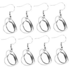 COHEALI 20pcs Metal Earring Base Blank Earring Bezel DIY Earring Accessories Earring Making Bezel Earring Setting Tray Earring Bezel Tray Earring Blank Jewelry Stainless Steel Pendant
