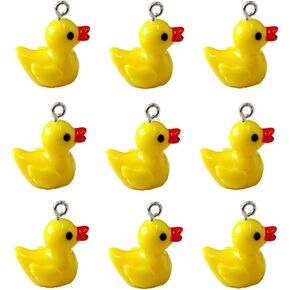 10 Pcs Cute Small Duck Pendants Charms Mini Ducks for Crafts Jewelry Findings for Bracelet Earrings Keychain