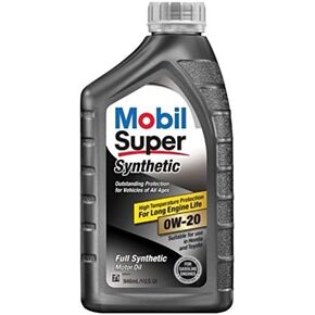 Mobil Super (112908-6PK Synthetic 0W-20 Motor Oil - 1 Quart, (Pack of 6)