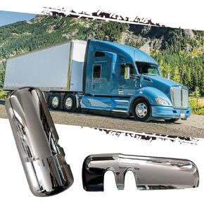 Chrome T680 Mirror Cover, T880 Door mirror Cover, Driver Side LH fit for Truck Kenworth T680 T880 W990.