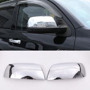 LLKUANG ABS Outside Side Rearview Mirror Cover Trim Sticker Compatible with Toyota Tundra 2007-2021 Crew Max Sequoia 2008-2020 2pcs(Bright black)