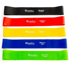 Physical Therapy Rubber Resistance Bands with 5 Levels of Resistance, Durable and Long-Lasting, FSA & HSA Eligible, Includes 5 Bands, Travel Bag & Instruction Manual