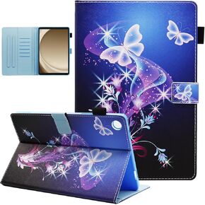 Samsung Galaxy Tab A9 Plus A9+ Tablet Case 10.9 Inch 2023 Model SM-X210/X216/X218, Nannxiebky Multi-Viewing Angle Folio Wallet Stand Smart Case for Galaxy Tab A9+ A9 Plus Tablet, Purple Butterfly