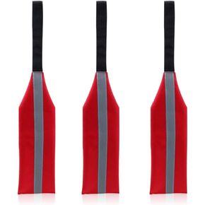 3 Pieces Safety Travel Flag for Kayak Canoe Red Warning Flag with Webbing for Kayak SUP Towing Canoes Truck Safety Accessories Kit (Stripe Style)