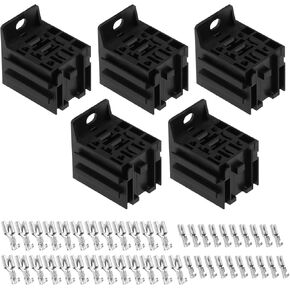 SING F LTD 5PCS Automotive 9 Pin Relay Mounting Brackets Relay Connector Socket Vehicle Relay Case Holder with 6.3mm 2.8mm Terminals for 4-pin 5-pin 9-pin Relays