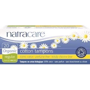 Natracare Organic 100% Cotton Tampons, Regular 20 ea (Pack of 8)