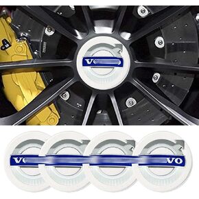 4pcs 56MM 2.2'' Emblem Badge Sticker Wheel Hub Caps Center Cover ABS Material (fit Vo Silver)