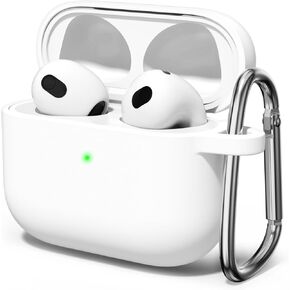 for Airpods 1st 2nd Generation Case Cover, Liquid Silicone Case Cute Soft TPU Rubber for Women Girl, Compatible with Apple Airpods 1st/2nd Charging Case, Beige