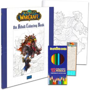 مجموعة كتب التلوين المتقدمة من Game Party World of Warcraft للمراهقين والبالغين - حزمة كتاب أنشطة تلوين World of Warcraft مع أقلام ملونة وإشارة مرجعية | كتاب تلوين للاسترخاء الكبار in Kuwait