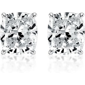 2.0 Caratx2pcs Classic Crushed Ice Cushion Cut Women's Stud Earrings In Sterling Silver