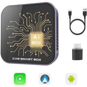 محول Carplay اللاسلكي وAndroid Auto AI Box Lite لسيارات Carplay السلكية في المصنع Android 10.0 Car Smart Box يدعم Netflix & YouTube & TF بطاقة التوصيل والتشغيل صندوق تدفق السيارة منخفض الكمون