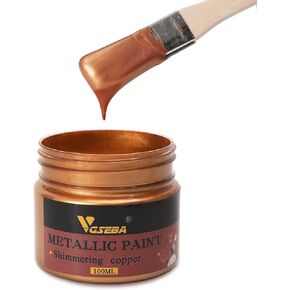 Acrylic Metallic Paint, Non Toxic, Non Fading, 100ml Copper Paint for Art, Painting, Handcrafts, Ideal for Canvas Wood Clay Fabric Ceramic Craft Supplies