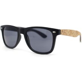 SA106 Mens Cork Wood Arm Horned Rim Hipster Retro Sunglasses