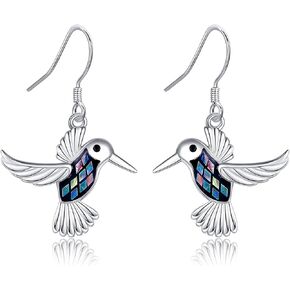 Hummingbird Earrings Sterling Silver Hummingbird Drop Dangle Earrings Hummingbird Leverback Earrings Jewelry Gifts