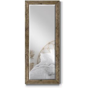 Renditions Gallery Rustic Barnwood Full Length Rectangular Framed Wall Mirror-Walnut, 25X61