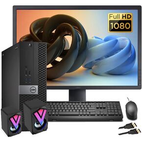 Dell OptiPlex 7040 SFF Desktop PC with 24" FHD Monitor Bundle, Intel Core i5-6500 3.2GHz up to 3.6 GHz, 16GB RAM, 256GB SSD, RGB Speakers, Keyboard, Mouse, WiFi, Bluetooth, Win10 Pro (Renewed)