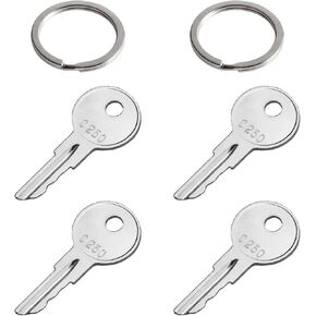 C250 Ignition Keys Replaces 089216-001 170151-001 Compatible with Crown Forklift Ford/New Holland Massey Ferguson Tractor(4 pack)