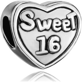 Sweet 16 Birthday Charm Compatible With Pandora Charms Bracelets