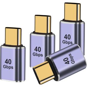 4pcs USB C Male to Female Adapter, USB C Male to Female Connector, USB Type C Adapter Extender Support 100W, 40Gbps, 8K@60Hz for Steam Deck, MacBook,Thunderbolt ect
