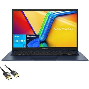 ASUS Vivobook Laptop for Students and Business, 14" FHD Micro-Edge Display, 12th Gen Intel Core i3-1215U, 40GB RAM, 2TB PCIe SSD, WiFi 6E, Webcam, 180° Lay-Flat, USB-C, PDG HDMI Cable, Win 11 Pro