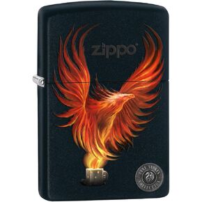 Zippo Lighter: Anne Stokes Firebird - Black Matte 77067