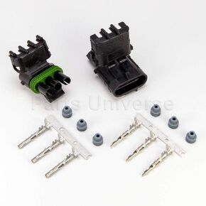 Delphi Packard Weatherpack 3 Pin Terminal Kit 16-14 AWG