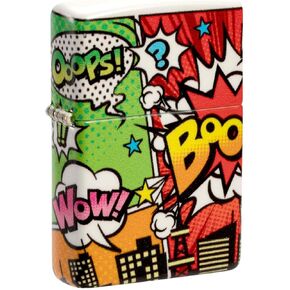 Zippo Lighter: Pop Art City Design - 540 White Matte 48648