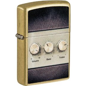 Zippo Lighter: Stereo with Raised Buttons - Street Brass 81585