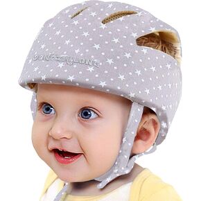 خوذة الأطفال الرضع من IULONEE للزحف والجري، قبعة ناعمة قابلة للتعديل عند تعلم المشي، قبعة أحزمة المشي للأطفال، خوذات الأطفال الصغار من 8 إلى 48 شهرًا لجميع الفصول (رمادي ثلجي) in Kuwait