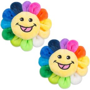 ZORZA 2Pcs Colorful Sun Flower Brooch Smile Face Plush Brooch,Cute Cartoon Rainbow Lapel Pin Badge for Hat Bag and Scarf Fashion Smiley Flower Pin(3.5Inch) in Saudi Arabia