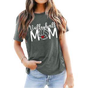 Volleyball Mom Shirts Womens Graphic Tees Game Day Shirts Funny Tshirts Cotton Loose Fit Casual Volleyball Gifts in Kuwait