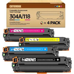 Compatible for 304A CC530A CC531A CC532A CC533A Toner Cartridges for use with Color LaserJet CP2025 CP2025dn;imageCLASS MF726Cdw LBP7660Cdn MF8350Cdn (Black Cyan Yellow Magenta)