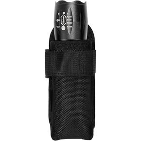 KENOBEE Flashlight Pouch Duty Belt Holster, Open Top Nylon MOLLE Torch Carrier Secure Tactical Light Carry Case Tool Gear Sheath Strap Clip for Short Handle Torch
